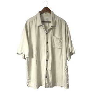 Tommy Bahama Silk Short Sleeve Button Up Shirt Collar Blouse Hawaii Men Size XXL